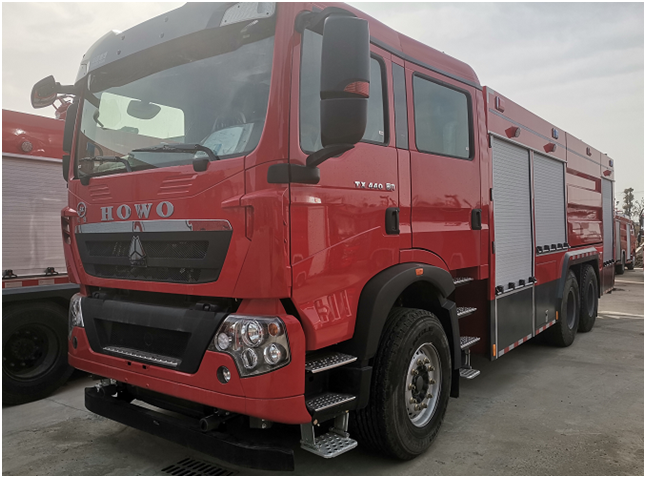 國(guó)六 10噸豪沃后雙橋干粉泡沫聯(lián)用消防車